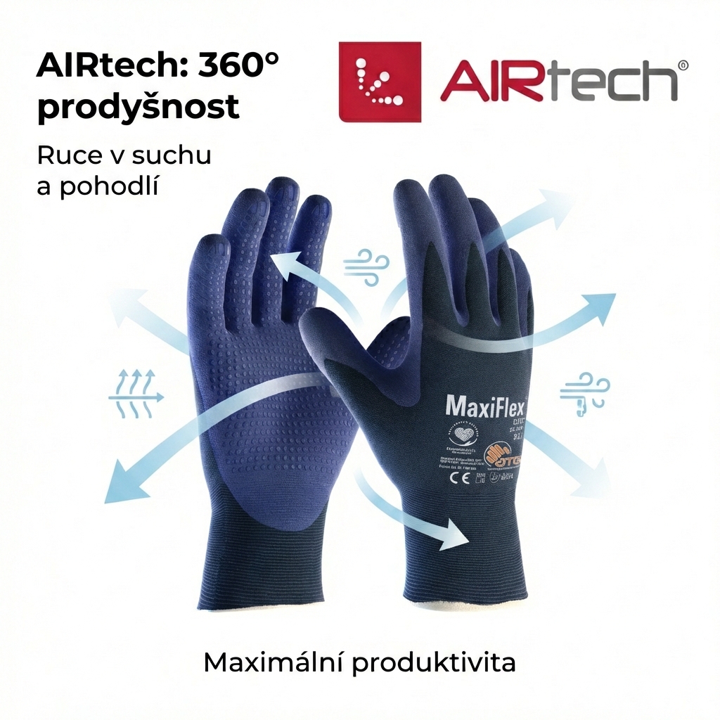 Rukavice povrstvené ATG MAXIFLEX ELITE 34-244 nitril-AIRTECH