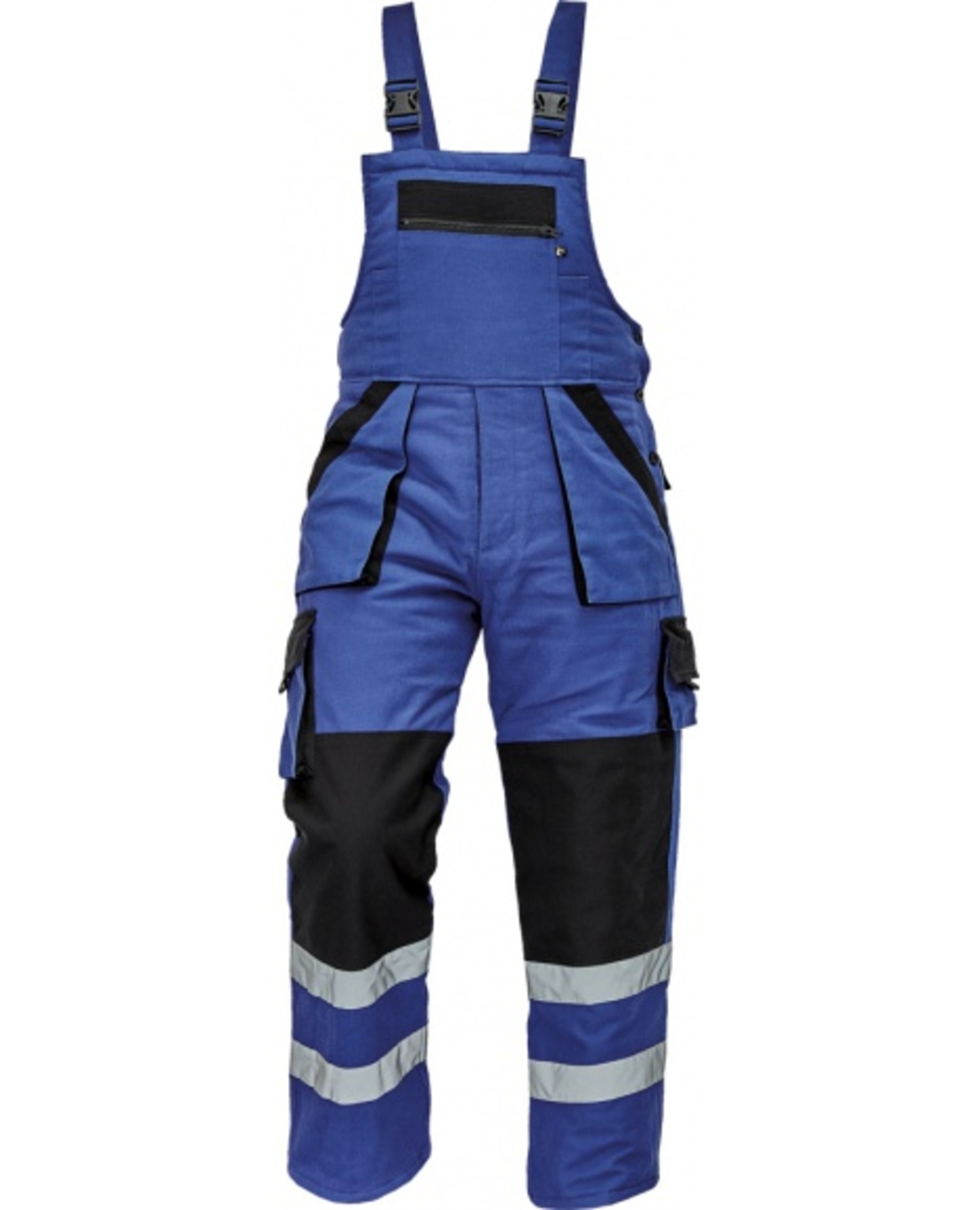 Cerva MAX WINTER RFLX Kalhoty pracovní s laclem zimní modrá/černá 62