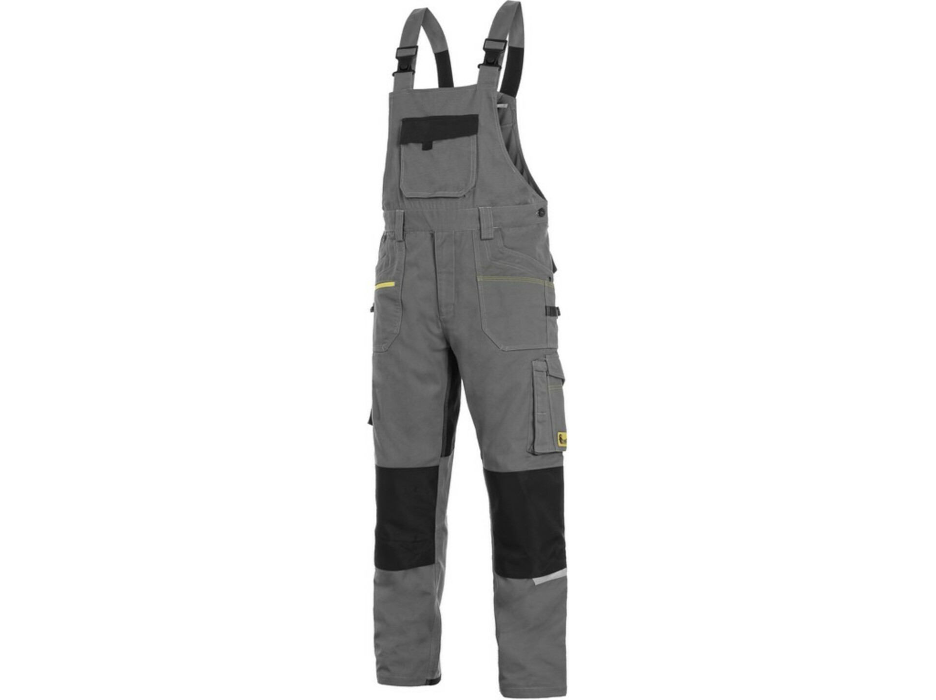 CXS STRETCH pánské Kalhoty pracovní s laclem šedá/černá  50