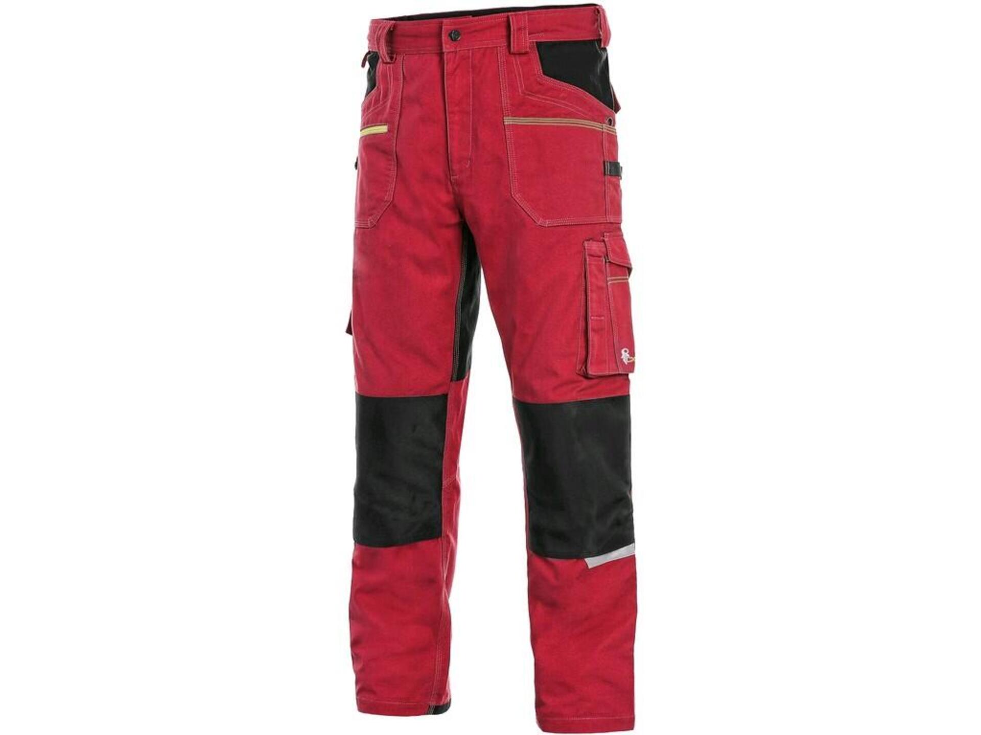 CXS STRETCH pánské Kalhoty pracovní do pasu červená/černá  54