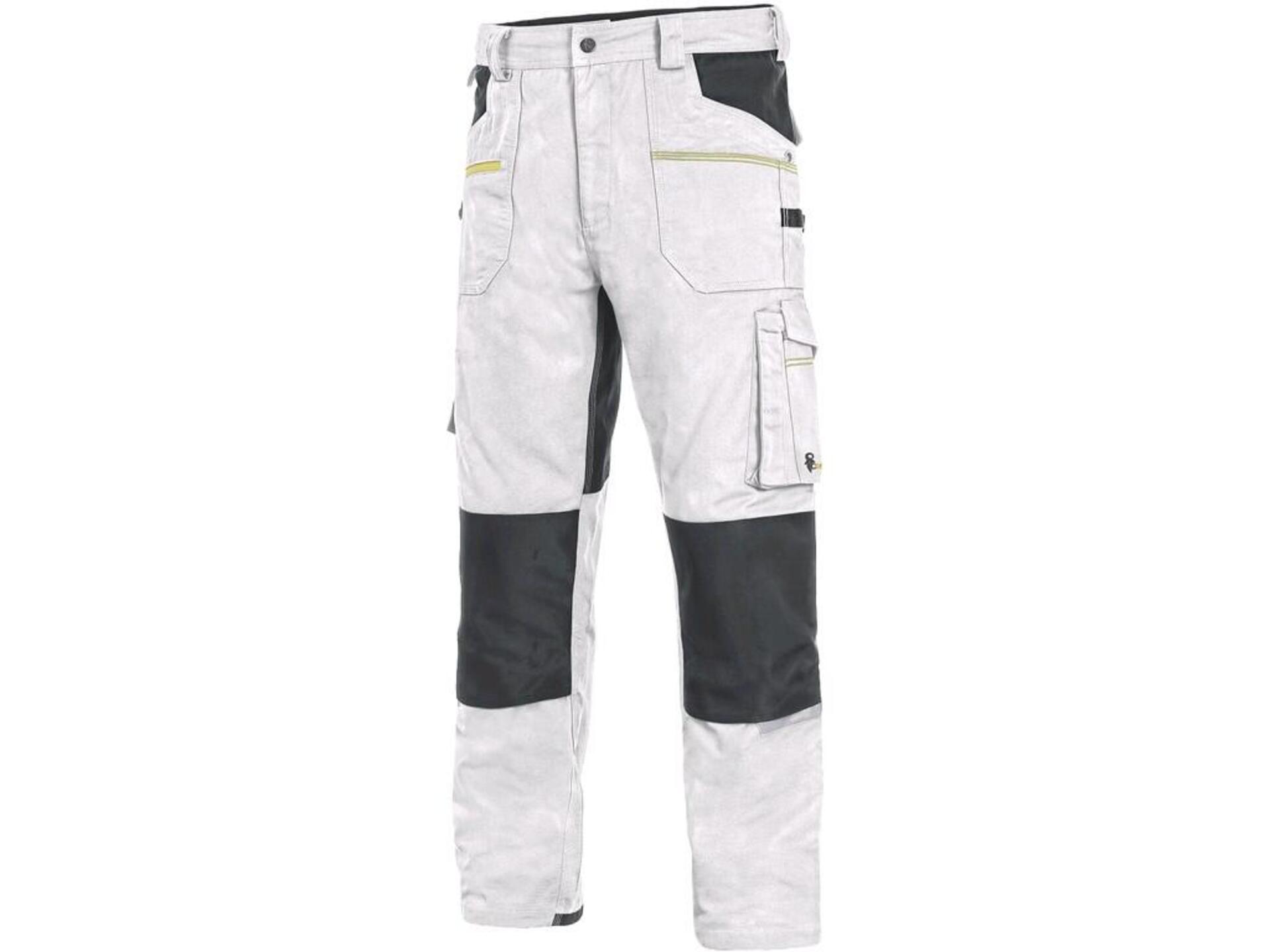 CXS STRETCH pánské Kalhoty pracovní do pasu bílá/šedá 62