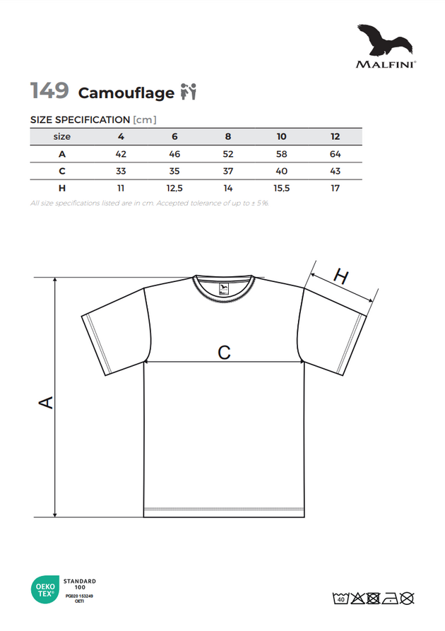 Tričko MALFINI CAMOUFLAGE dětské