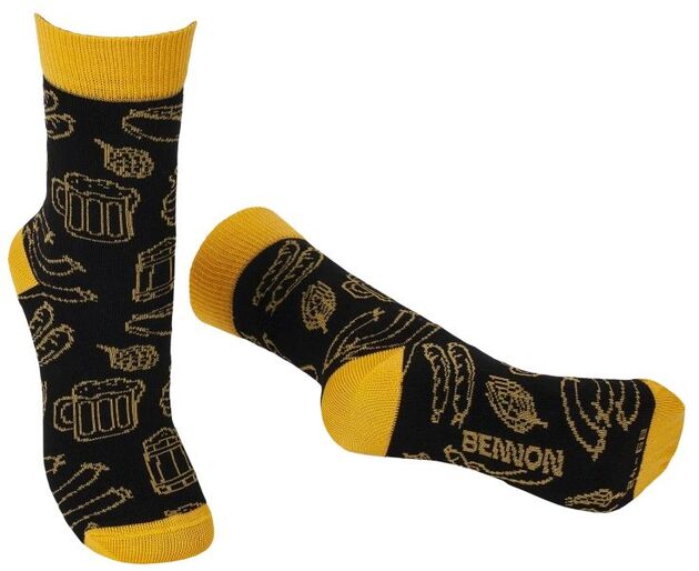 Ponožky BENNON BENNONKY Beer Socks black/yellow