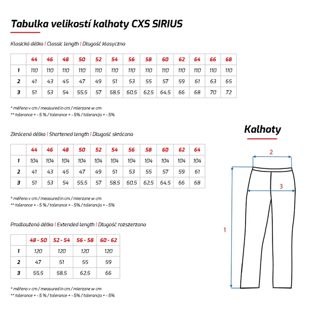 Kalhoty pracovní do pasu CXS SIRIUS BRIGHTON pánské zkrácené